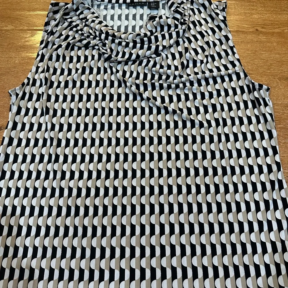 Tahari Black and White Draped Blouse - Picture 1 of 4
